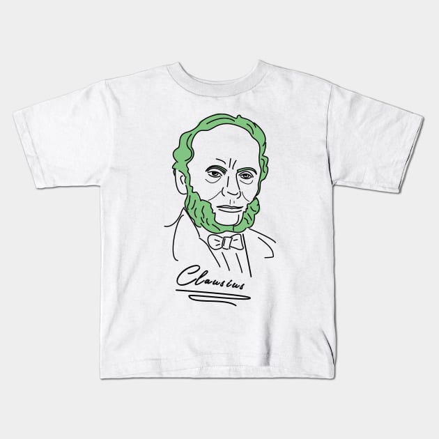 Rudolf Clausius Kids T-Shirt by MorvernDesigns